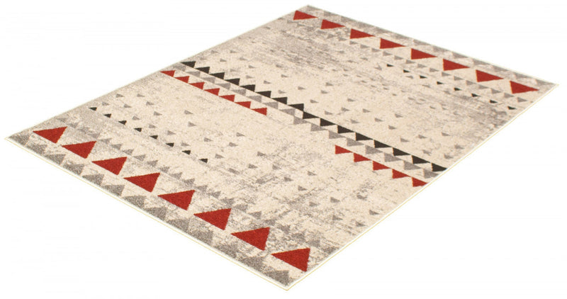 Raja Ivory-Red Area Rug - 3'11\" x 5'7\"