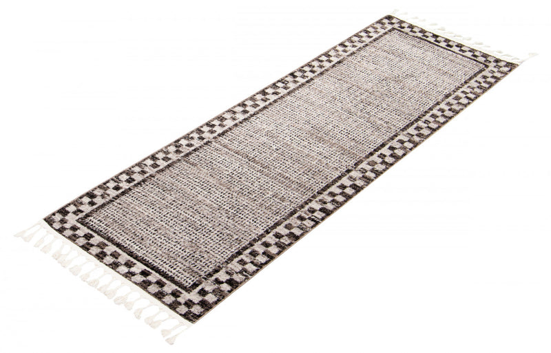 Vera Quattro Ivory/Grey Area Rug - 2'7\" x 8'4\"