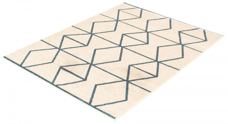 Anandi Ivory-Blue Area Rug - 3'11\" x 5'7\"