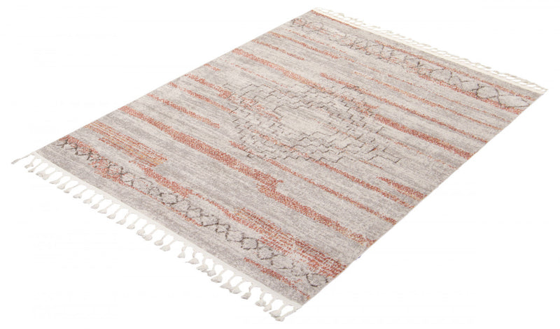 Vera Aztec Ivory/Copper Area Rug - 5'2\" x 7'5\"
