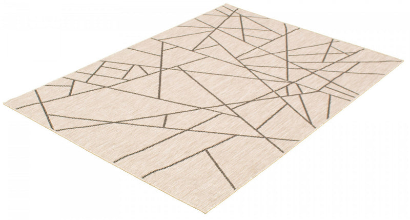 Sadie Abstract Silver-Black Area Rug - 7'10\" x 10'2\"