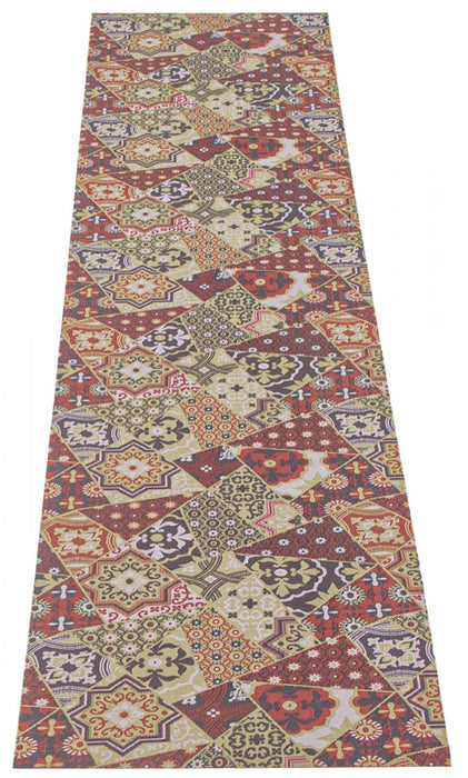Bellezza Red / Green 2'2\" x 18'0\" Area Rug