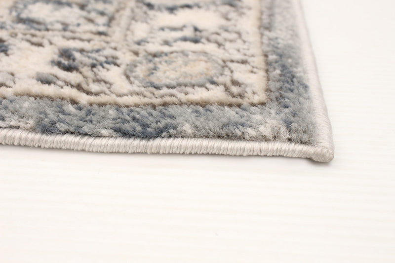 Octavian Tabriz Blue-Ivory Area Rug - 2'7\" x 8'2\"