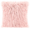 Mongolian Sheepskin Accent Pillow - Rose