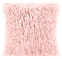 Mongolian Sheepskin Accent Pillow - Rose