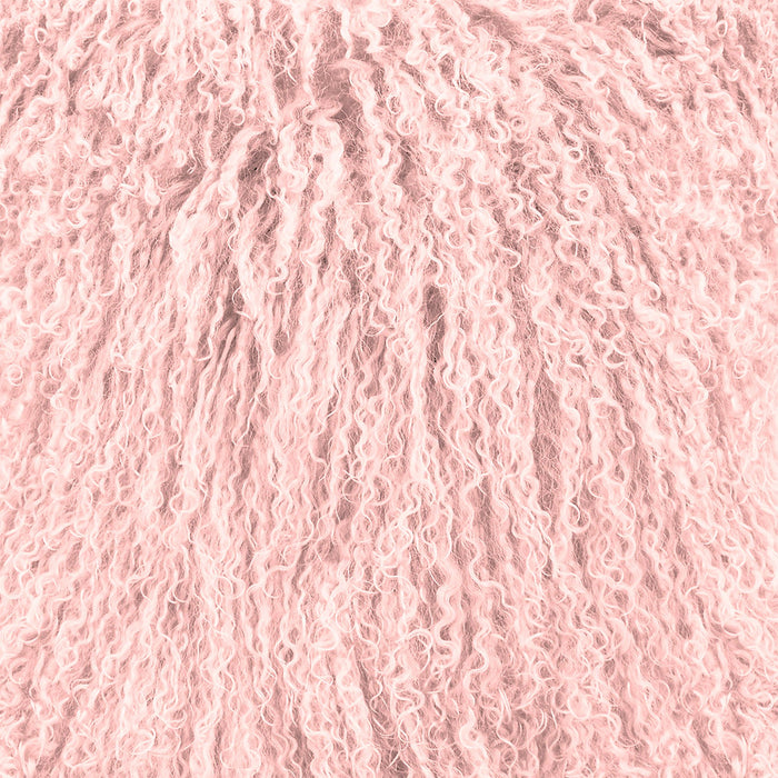 Mongolian Sheepskin Accent Pillow - Rose