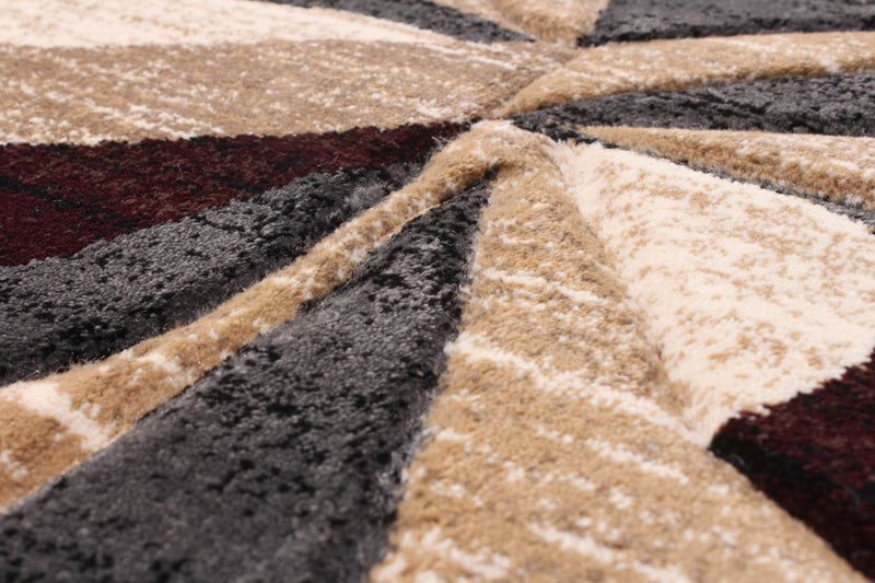 Mayoree Brown, Beige & Black Area Rug - 6'7\" X 9'6\" 