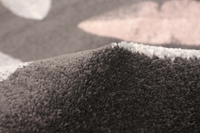 Palta Anthracite-Rose Area Rug - 3'11\" x 5'7\"