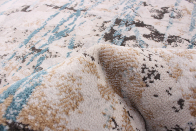 Tahi Blue, Grey, Taupe Rug 3'11\" X 5'11\" Area Rug