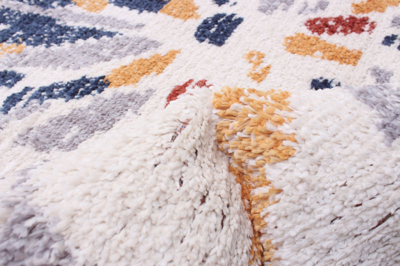 Paloma Sunburst Navy, White Area Rug - 5'3\" x 7'3\"