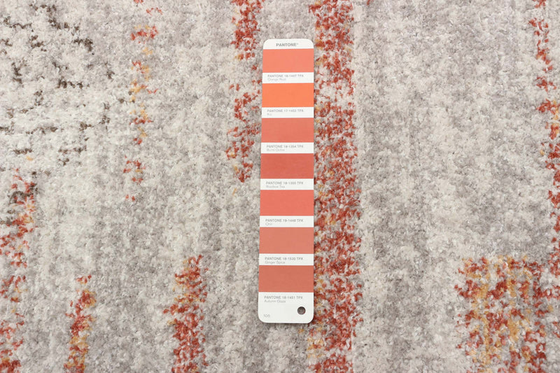 Vera Aztec Ivory/Copper Area Rug - 2'7\" x 8'4\"