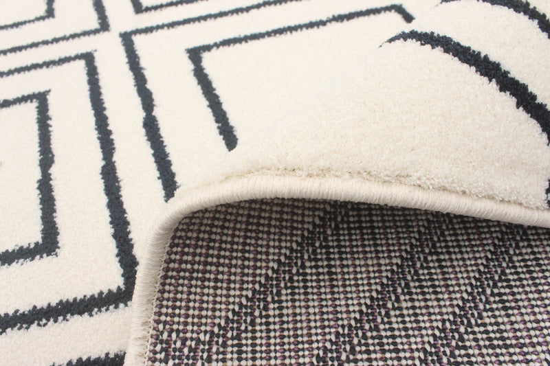 August Geod White-Navy 6'7\" x 9'6\" Area Rug