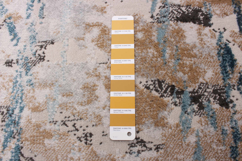 Tahi Blue, Grey, Taupe Rug 3'11\" X 5'11\" Area Rug