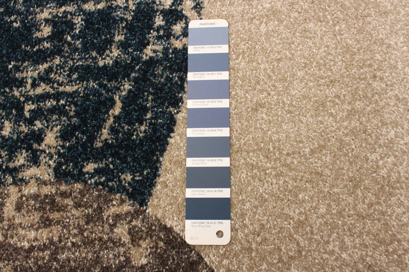 Ellegance Ivory / Blue 6'7\" x 9'6\" Area Rug