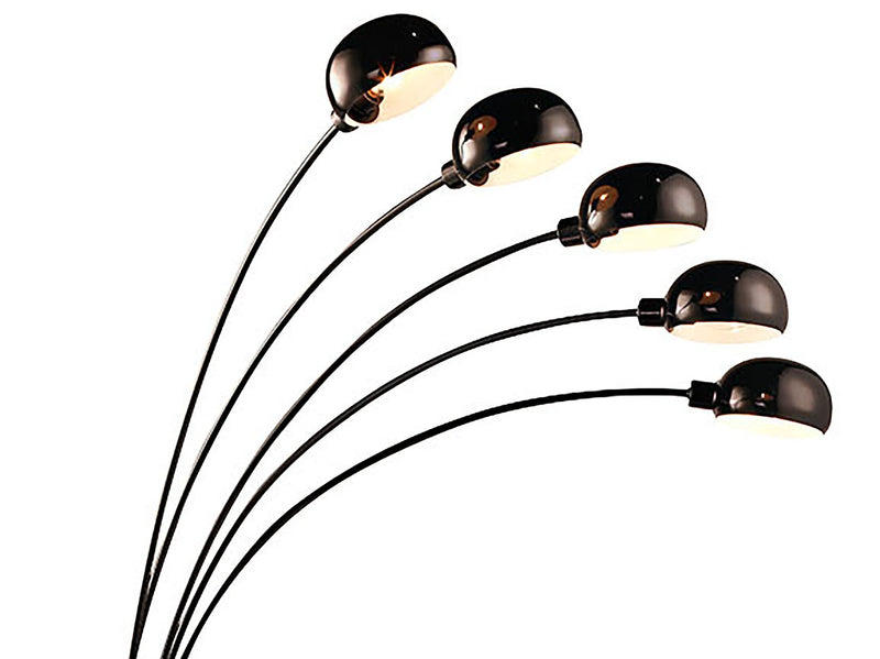 Antiqued-Bronze 5-Light Peacock Arc Floor Lamp