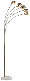 Brushed Steel 5-Light Peacock Floor Lamp
