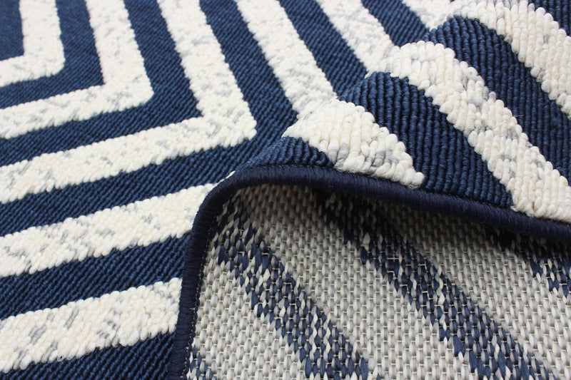 Dodie Blue-Ivory 6'7\" x 9'6\" Area Rug