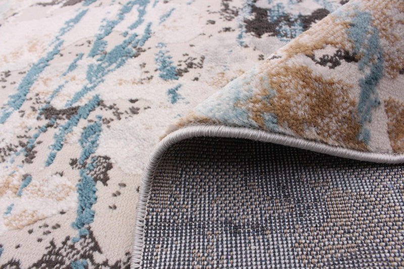 Tahi Blue, Grey, Taupe Rug 6'7\" X 9'6\" Area Rug
