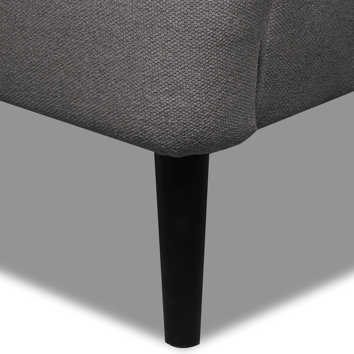 Aimy Linen-Look Fabric Accent Chair - Dark Grey