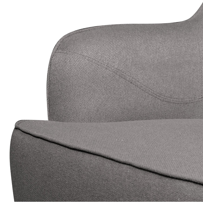 Aimy Linen-Look Fabric Accent Chair - Dark Grey