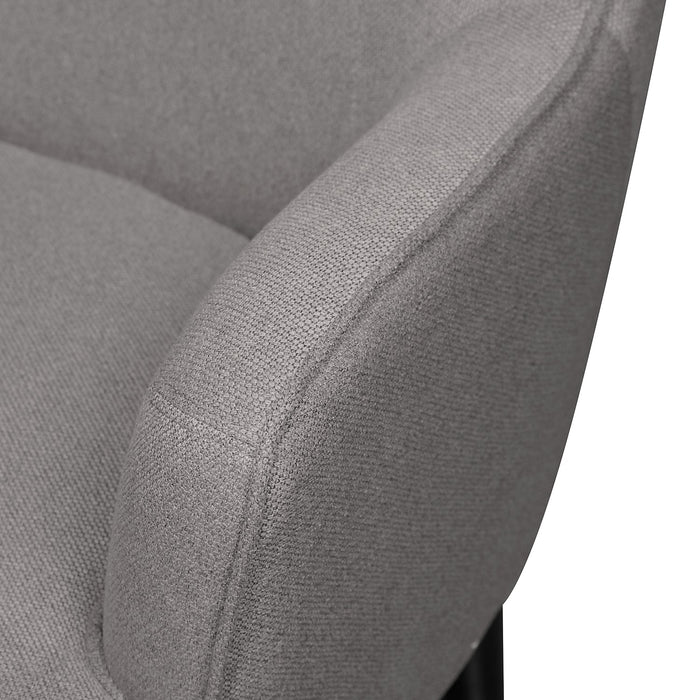Aimy Linen-Look Fabric Accent Chair - Dark Grey
