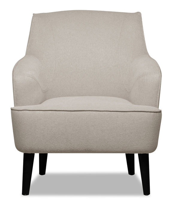 Aimy Linen-Look Fabric Accent Chair - Light Grey
