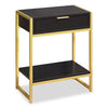 Alice Cappuccino and Gold Accent Table