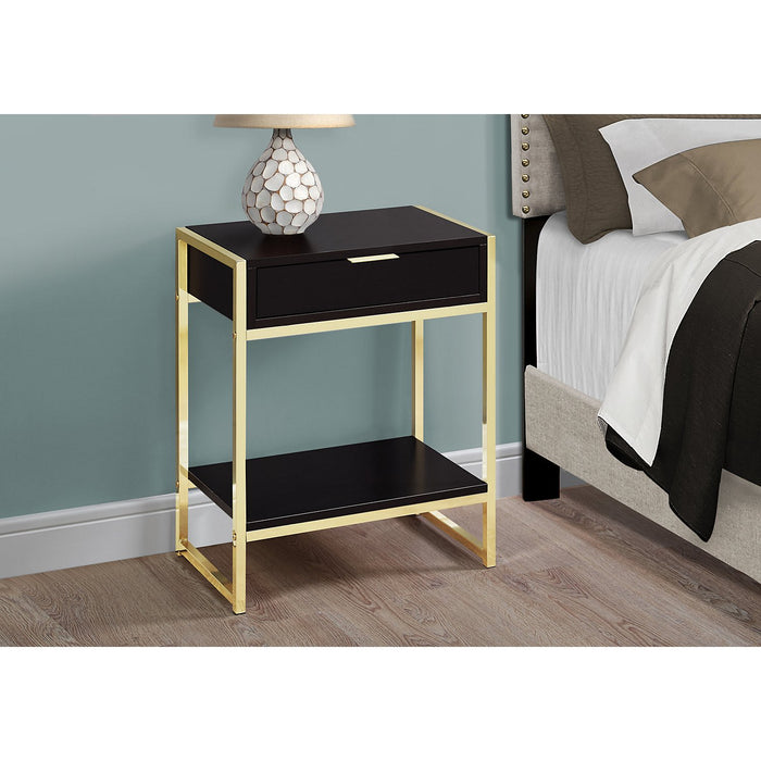 Alice Cappuccino and Gold Accent Table