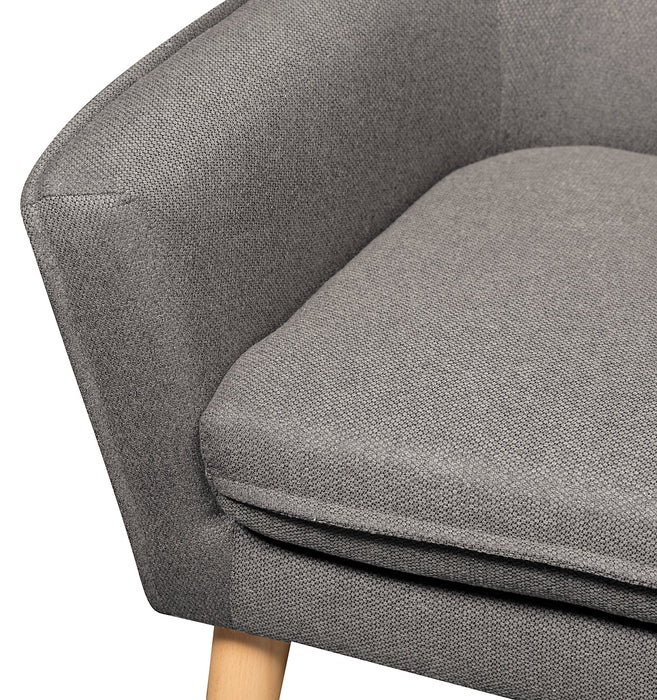 Arni Linen-Look Fabric Accent Chair - Dark Grey