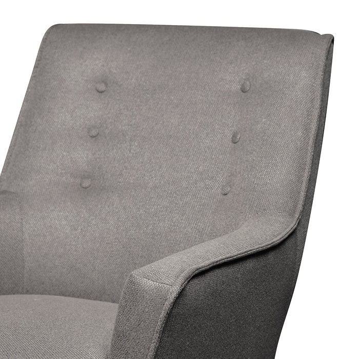 Arni Linen-Look Fabric Accent Chair - Dark Grey