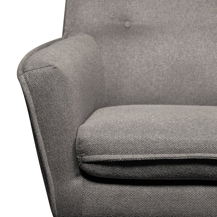 Arni Linen-Look Fabric Accent Chair - Dark Grey