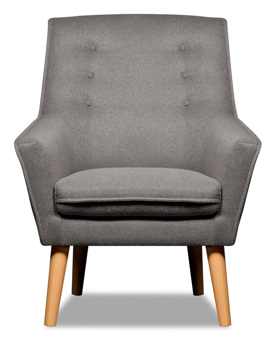 Arni Linen-Look Fabric Accent Chair - Dark Grey