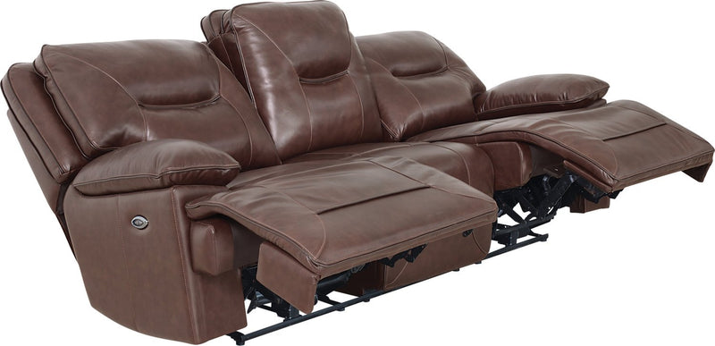 Beau Genuine Leather Power Reclining Sofa - Burgundy
