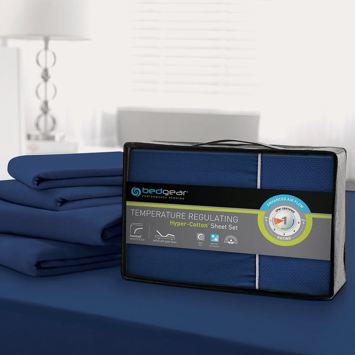BEDGEAR® Hyper-Cotton™ 4-Piece King Sheet Set - Navy