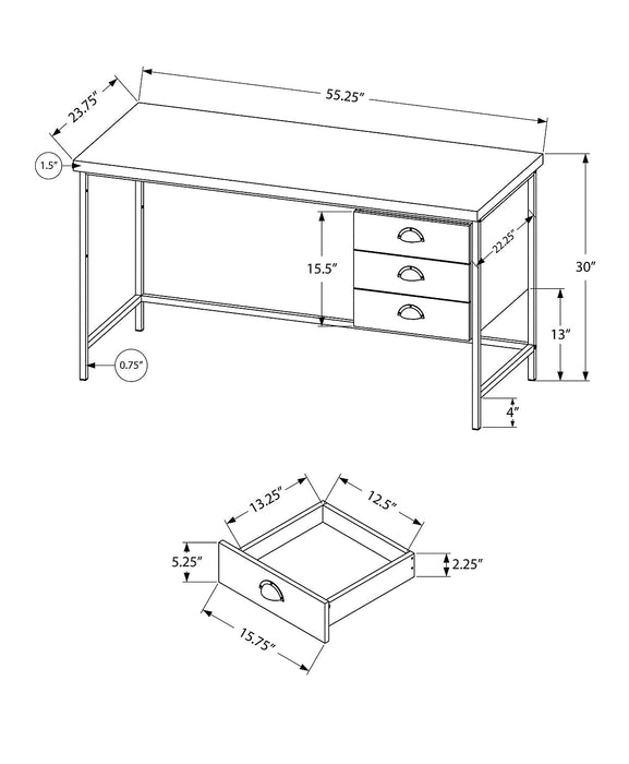Blake 55\" Reclaimed Wood-Look Desk - Grey