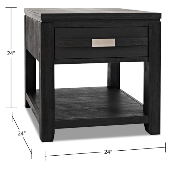 Bronx End Table - Charcoal