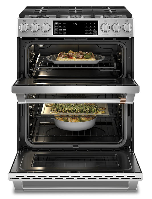 Café 30\" Slide-In Dual-Fuel Double Oven Convection Range - CC2S950P2MS1