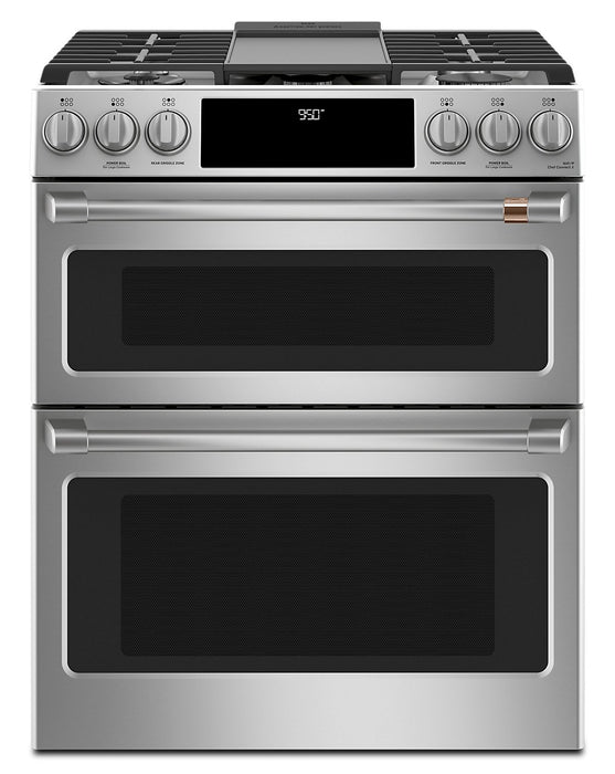 Café 30\" Slide-In Dual-Fuel Double Oven Convection Range - CC2S950P2MS1