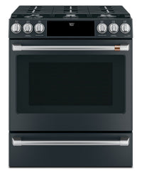 Cafe 5.6 Cu. Ft. Smart Gas Range with True European Convection and Self Clean Racks - Matte Black - … 