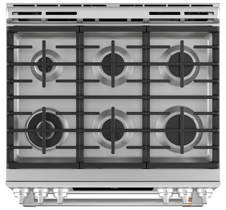 Café Slide-In Double-Oven Gas Range with Convection - CCGS750P2MS1