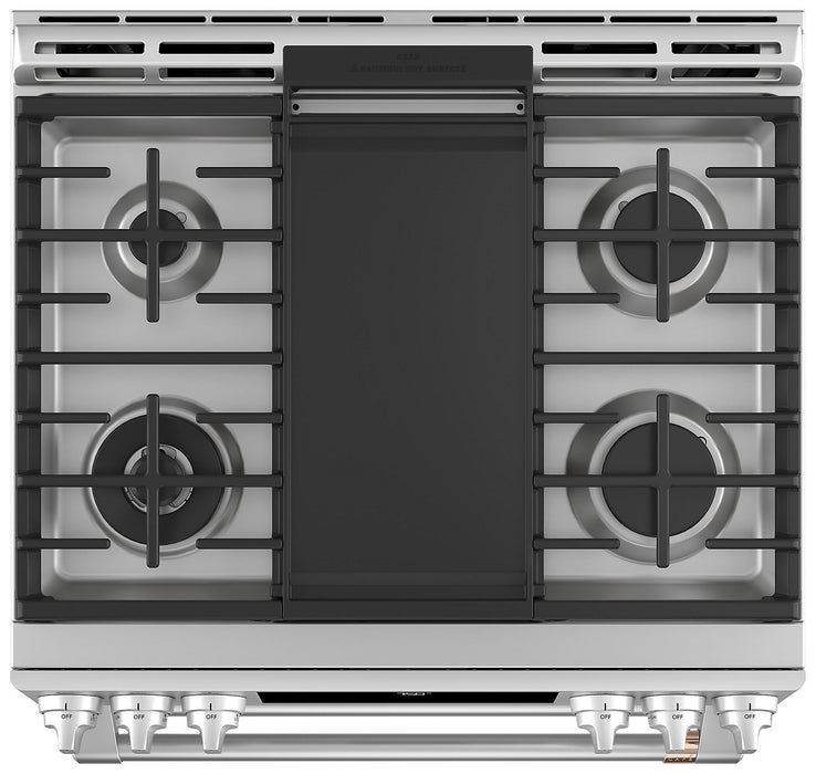 Café Slide-In Double-Oven Gas Range with Convection - CCGS750P2MS1