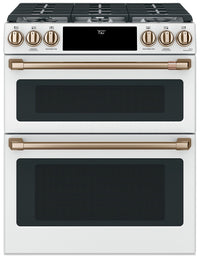 Cafe 6.7 Cu. Ft. Smart Gas Range with True European Convection and Self Clean Racks - Matte White - … 