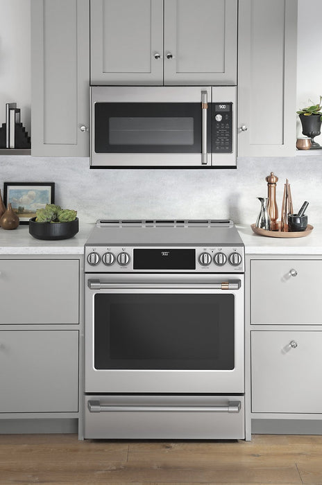 Café Slide-In Electric Range with Warming Drawer - CCHS900P2MS1