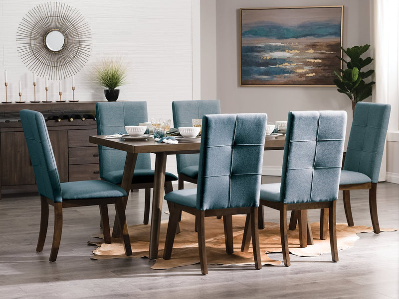 Chelsea 7-Piece Dining Package with Aqua Chairs