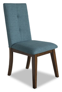 Chelsea Dining Chair with Linen-Look Fabric - Aqua Blue 