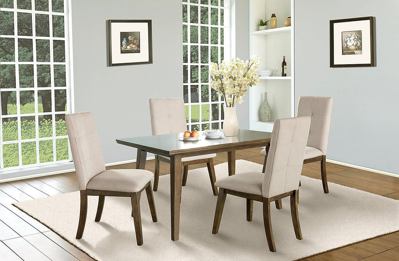 Chelsea 5-Piece Dining Table Package with Beige Chairs