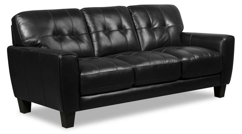 Curt Genuine Leather Sofa - Black