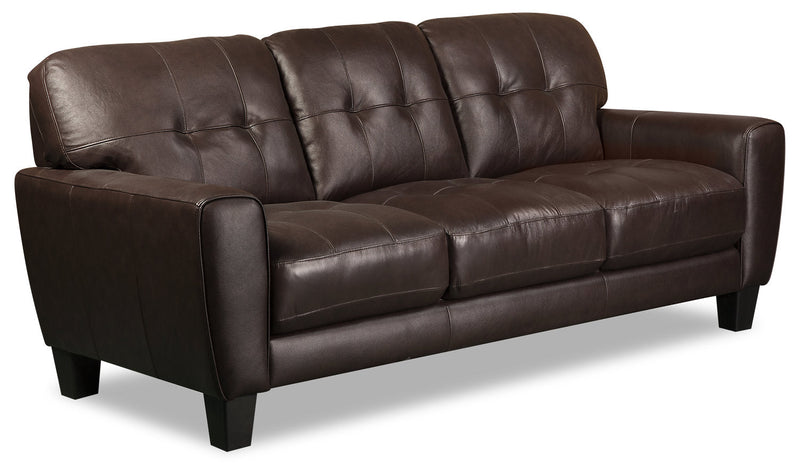 Curt Genuine Leather Sofa - Brown