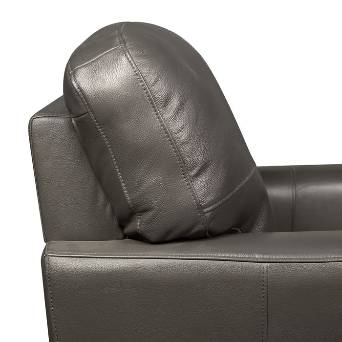 Curt Genuine Leather Chair - Grey
