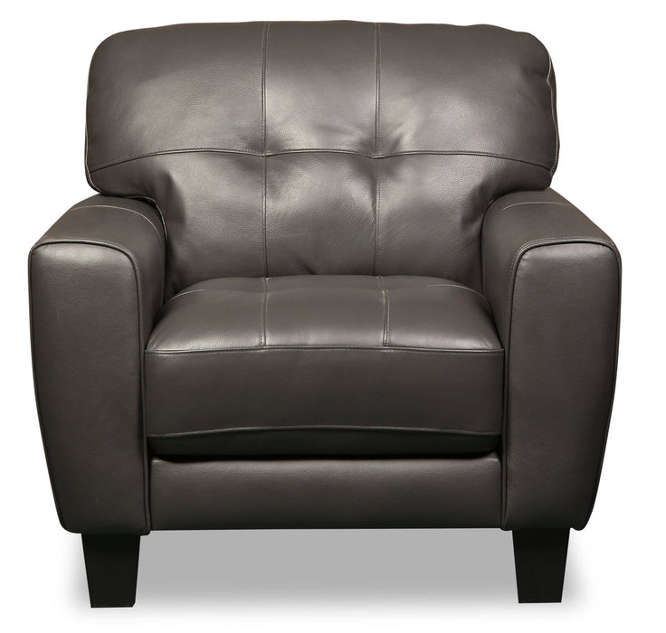 Curt Genuine Leather Chair - Grey